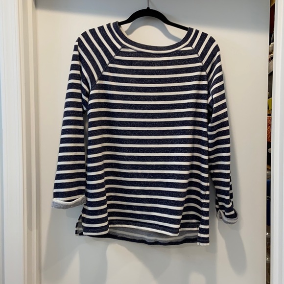 Max Studio blue and white stripe sweatshirt - Picture 1 of 5